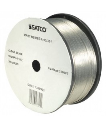 Satco 93/301 Satco 93-301 Clear Silver 2500FT 18/2 SPT-1 105C Wire Reel