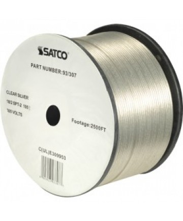 Satco 93/307 Satco 93-307 Clear Silver 2500FT 18/2 SPT-2 105C Wire Reel