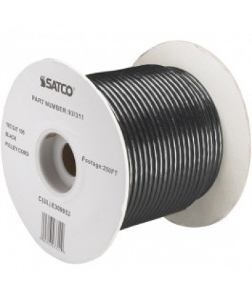 Satco 93/311 Satco 93-311 18/2 SJT 105C Pulley Cord 250FT Black Spool Wire