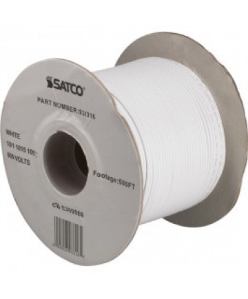 Satco 93/316 Satco 93-316 18/1 AWM 105C UL 1015 Wire White 500FT Spool Wire 