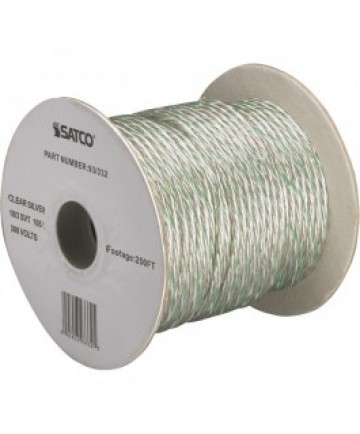 Satco 93/332 Satco Bulk Lamp Wire Spool 250 Feet 18/3 SVT Clear Silver Green stripe