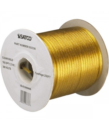 Satco 93/336 Satco 18/2 SPT–1.5 105°C 250 Ft Wire Spool Clear Gold<