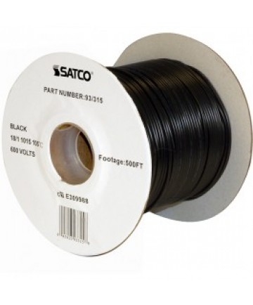 Satco 93/315 Satco 93-315 18/1 AWM 105C UL 1015 Wire Black 500FT Spool Wire