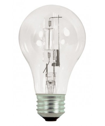 Satco S2404 Satco Light Bulbs 72A19/HAL/ES/CL/120V 2PK - 72 Watt Halogen - A19 - 120 Volt - E26 Medium Base - Clear - Light Bulb 