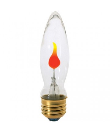 Satco S3660 Satco 3CA9/FLK 3 Watt 120 Volt CA9 Medium Base Clear Flicker Incandescent Light Bulb