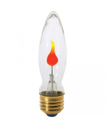 Satco S3660 Satco 3CA9/FLK 3 Watt 120 Volt CA9 Medium Base Clear Flicker Incandescent Light Bulb