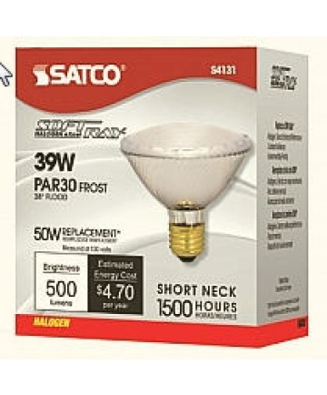 Satco S4131 39 Watt PAR30 Halogen Light Bulb Frosted Medium Base 120 Volts