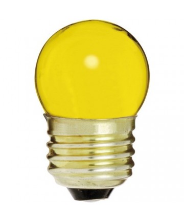 Satco S4512 Satco 7-1/2S11/Y 7.5 Watt 120 Volt S11 Medium Base Ceramic Yellow Incandescent Carded Light Bulb