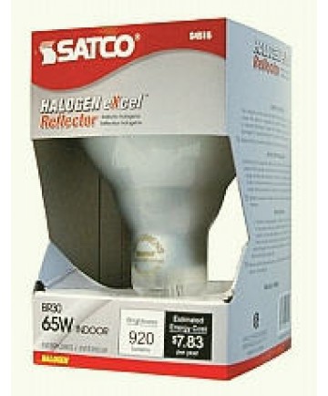 Satco S4415 65BR30/FL/HAL/130V 65W BR30 E26 Medium Base Halogen Dimmable Reflector 80 Degree Flood Light Bulb