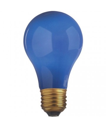 Satco S6092 Satco 25A/B 25 Watt 130 Volt A19 Medium Base Ceramic Blue Incandescent Light Bulb