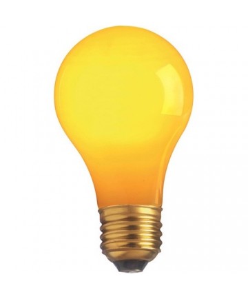 Satco S6093 Satco 25A/Y 25 Watt 130 Volt A19 Medium Base Ceramic Yellow Incandescent Light Bulb