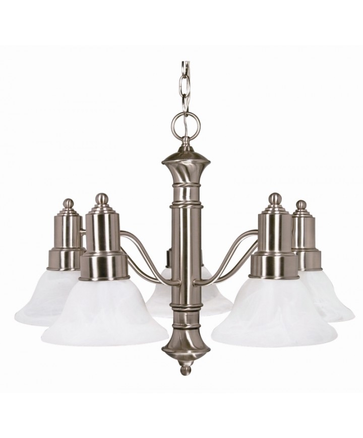 Nuvo Lighting 60/189 Gotham 5 Light 25 inch Chandelier with Alabaster ...