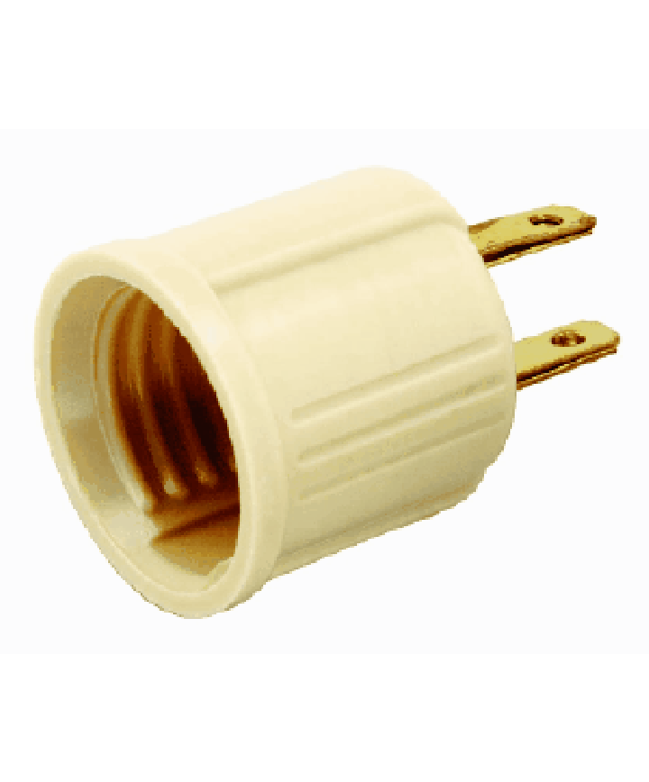 SATCO 90/438 Satco Outlet to Light Adapter Socket Ivory Medium Base