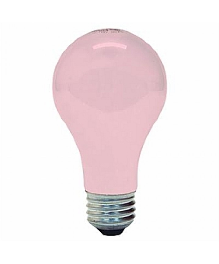GE 97483 60A/SPK2PK GE 60Watt Soft Pink 120Volt A19 E26 Medium Base
