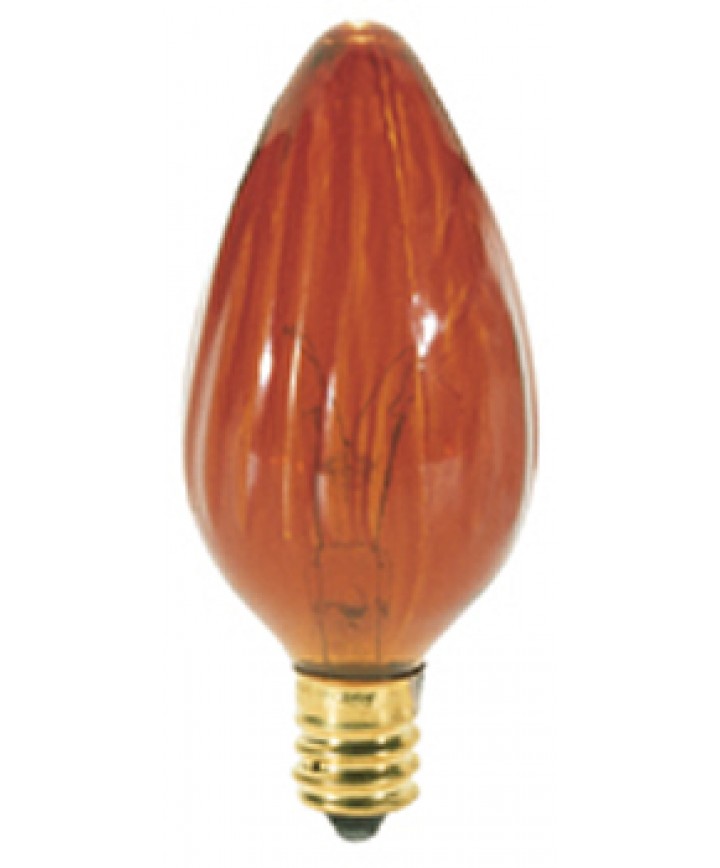 Satco S3374 25F10/A 25 Watt 120 Volt F10 Candelabra Base Amber Flame