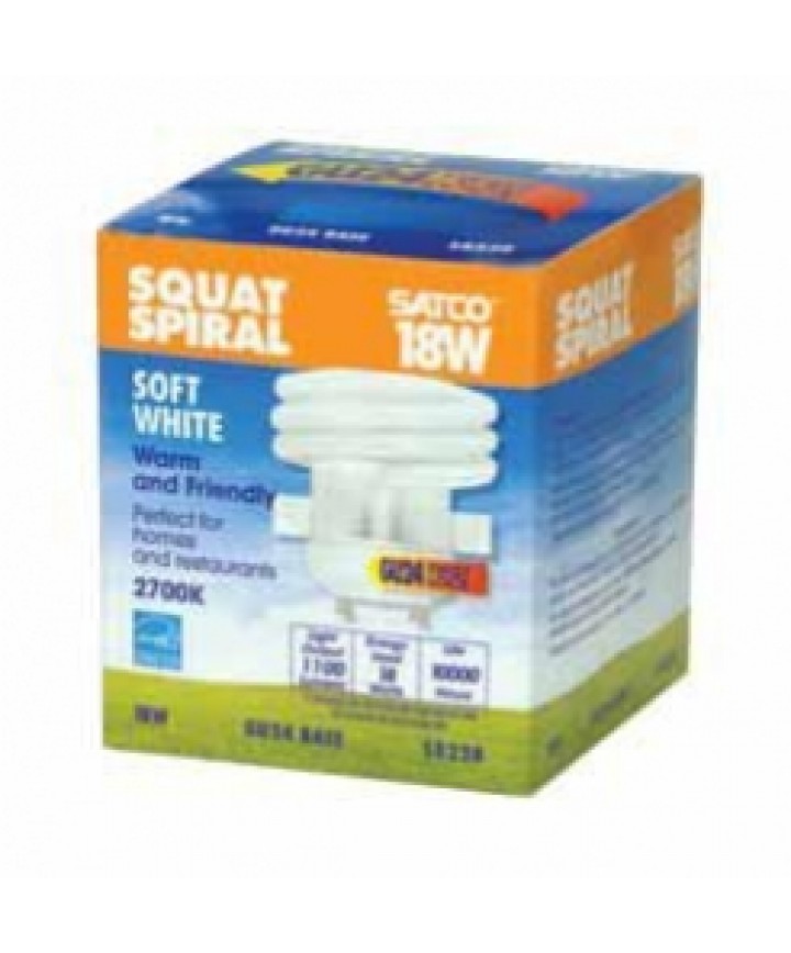 Satco S8228 Satco 18 Watt T 2 GU24 Base 2700K Squat Spiral Energy