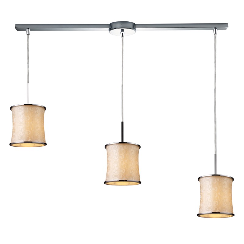 ELK Lighting 20024/3L Fabrique 3 Light Linear Drum Pendants in Polished ...