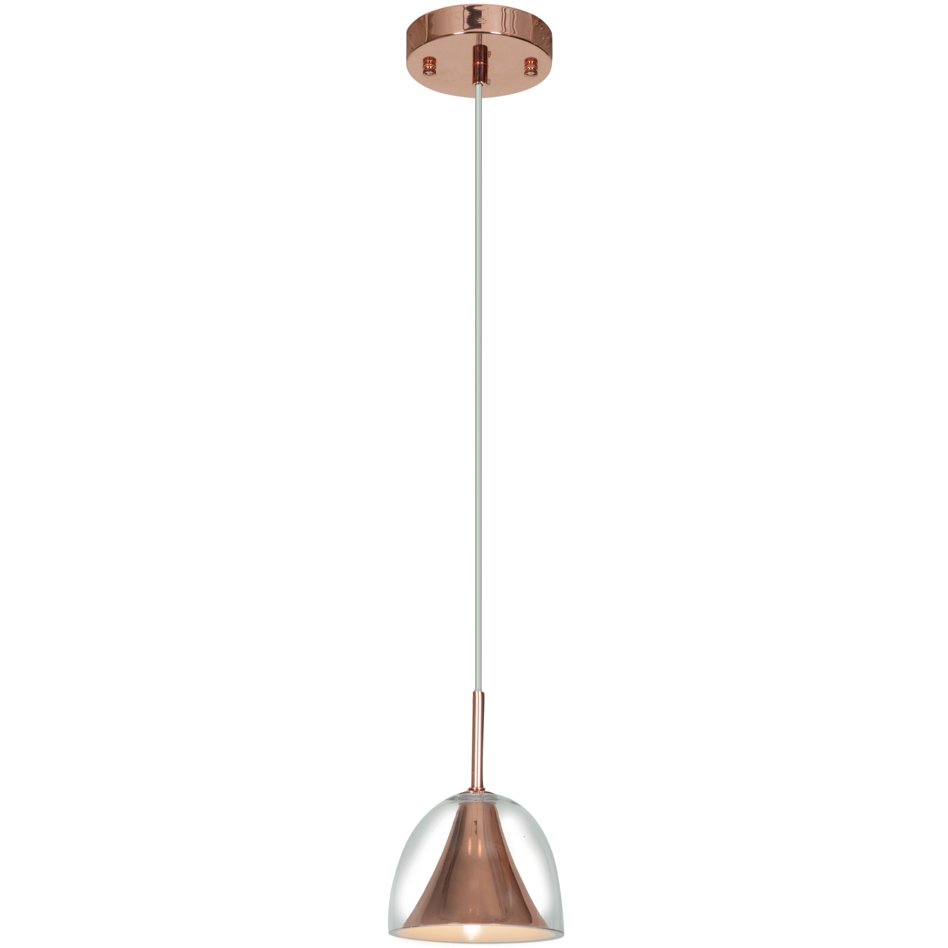 Metalico 1 Light Mini Pendant - Finish: Rose Gold (641594198133)