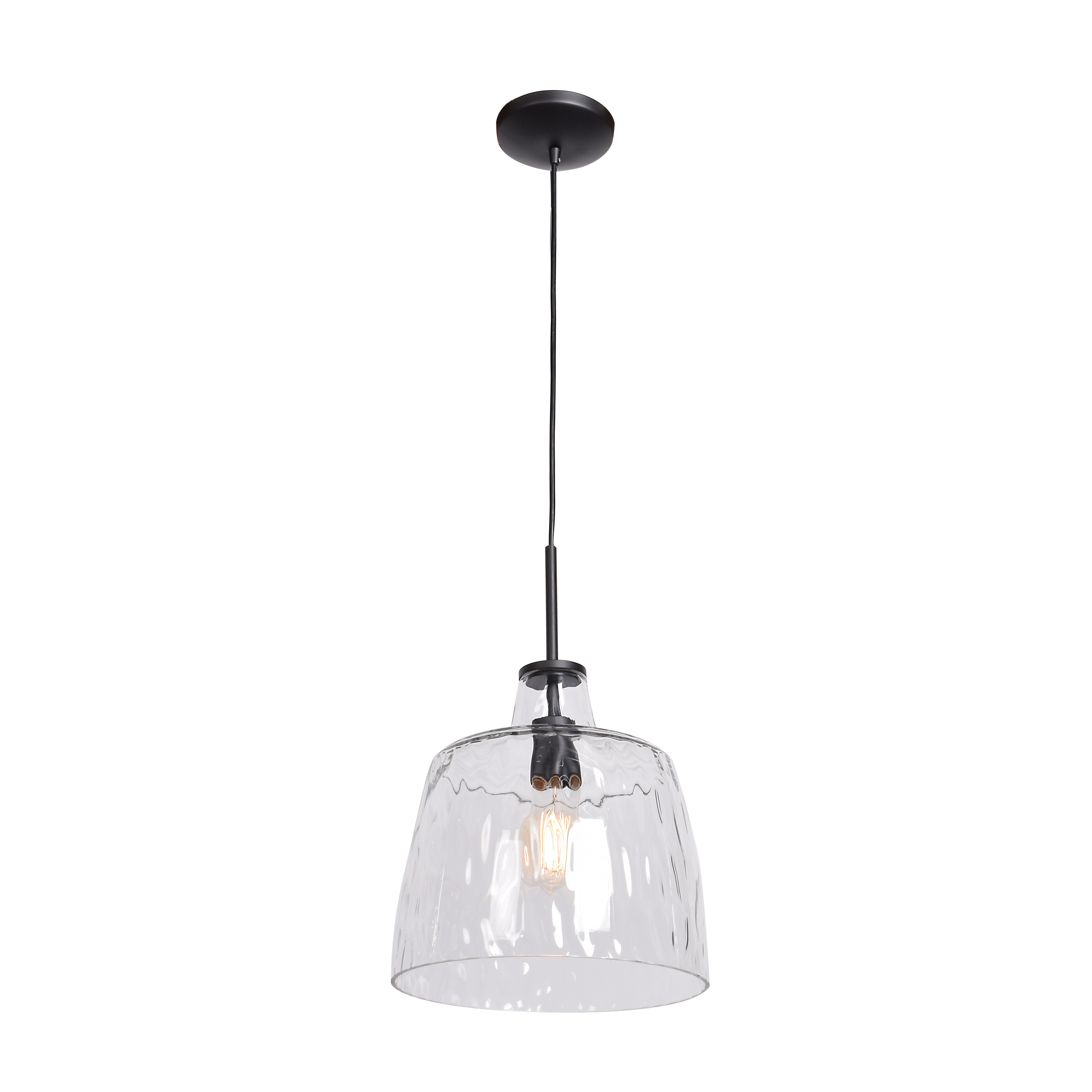 Access Lighting 50938LEDDLPBL/CLR Simplicite Wavy Glass Pendant