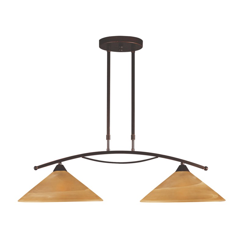ELK Lighting 6551/2 Elysburg 2 Light Island Light in Aged Bronze and