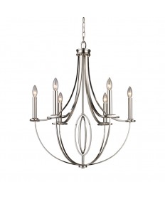 ELK Lighting 10121/6 Dione 6 Light Chandelier in Polished Nickel