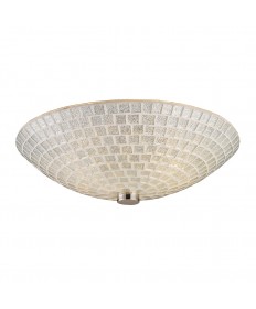 ELK Lighting 10139/2SLV Fusion 2 Light Semi-flush in Satin Nickel with Silver Mosaic Glass