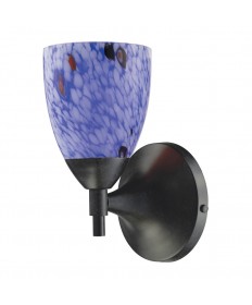 ELK Lighting 10150/1DR-BL Celina 1 Light Sconce in Dark Rust and Starburst Blue Glass