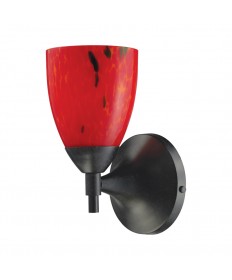 ELK Lighting 10150/1DR-FR Celina 1 Light Sconce in Dark Rust and Fire Red Glass