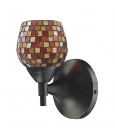 ELK Lighting 10150/1DR-MLT Celina 1 Light Sconce in Dark Rust with Multi Fusion Glass