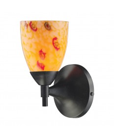 ELK Lighting 10150/1DR-YW Celina 1 Light Sconce in Dark Rust and Yellow Glass