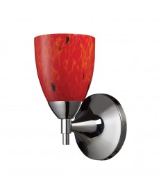 ELK Lighting 10150/1PC-FR Celina 1 Light Sconce in Polished Chrome and Fire Red Glass