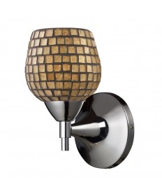 ELK Lighting 10150/1PC-GLD Celina 1 Light Sconce in Polished Chrome and Gold Glass