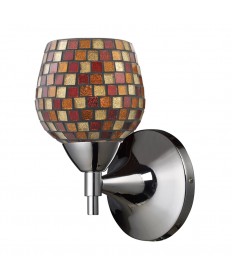 ELK Lighting 10150/1PC-MLT Celina 1 Light Sconce in Polished Chrome with Multi Fusion Glass