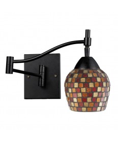 ELK Lighting 10151/1DR-MLT Celina 1 Light Swingarm Sconce in Dark Rust and Mountain Glass