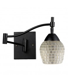 ELK Lighting 10151/1DR-SLV Celina 1 Light Swingarm Sconce in Dark Rust and Silver Glass