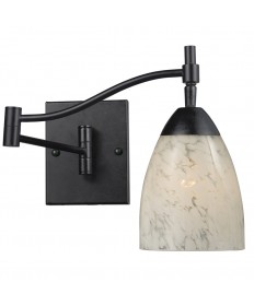 ELK Lighting 10151/1DR-SW Celina 1 Light Swingarm Sconce in Dark Rust and Snow White Glass