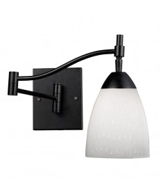 ELK Lighting 10151/1DR-WH Celina 1 Light Swingarm Sconce in Dark Rust and Simple White Glass