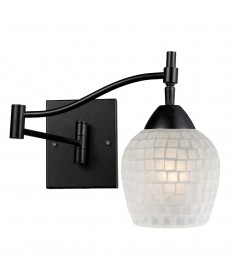 ELK Lighting 10151/1DR-WHT Celina 1 Light Swingarm Sconce in Dark Rust and White Glass