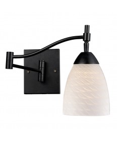 ELK Lighting 10151/1DR-WS Celina 1 Light Swingarm Sconce in Dark Rust and White Swirl Glass