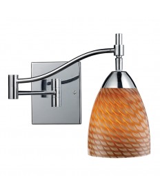 ELK Lighting 10151/1PC-C Celina 1 Light Swingarm Sconce in Polished Chrome and Coco Glass