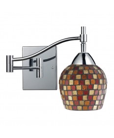 ELK Lighting 10151/1PC-MLT Celina 1 Light Swingarm Sconce in Polished Chrom and Multi Fusion Glass