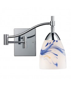 ELK Lighting 10151/1PC-MT Celina 1 Light Swingarm Sconce in Polished Chrome and Mountain Glass