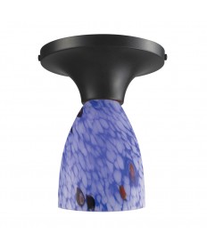 ELK Lighting 10152/1DR-BL Celina 1 Light Semi-flush in Dark Rust and Starburst Blue Glass