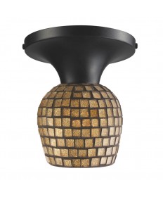 ELK Lighting 10152/1DR-GLD Celina 1 Light Semi-flush in Dark Rust and Gold Leaf Glass