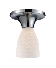 ELK Lighting 10152/1PC-WS Celina 1 Light Semi-flush in Polished Chrome and White Swirl Glass