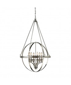 ELK Lighting 10193/6 Hemispheres 6 Light Chandelier in Polished Nickel