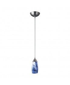 ELK Lighting 110-1MT Milan 1 Light Pendant in Satin Nickel and Mountain Glass