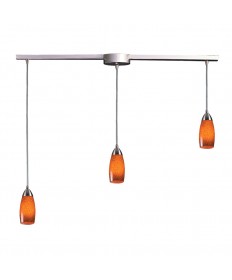 ELK Lighting 110-3L-ES Milan 3 Light Pendant in Satin Nickel and Espresso Glass