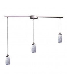 ELK Lighting 110-3L-SW Milan 3 Light Pendant in Satin Nickel and Snow White Glass