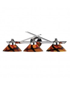 ELK Lighting 1472/3JAS Refraction 3 Light Wall Bracket in Polished Chrome and Jasper Glass